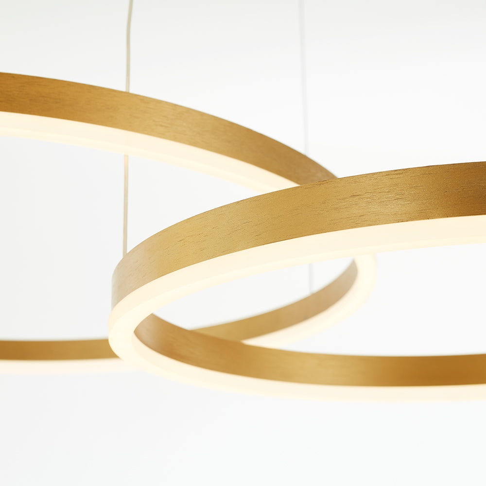LED-Pendelleuchte | Schwarz & Gold | Modernes Ring-Design