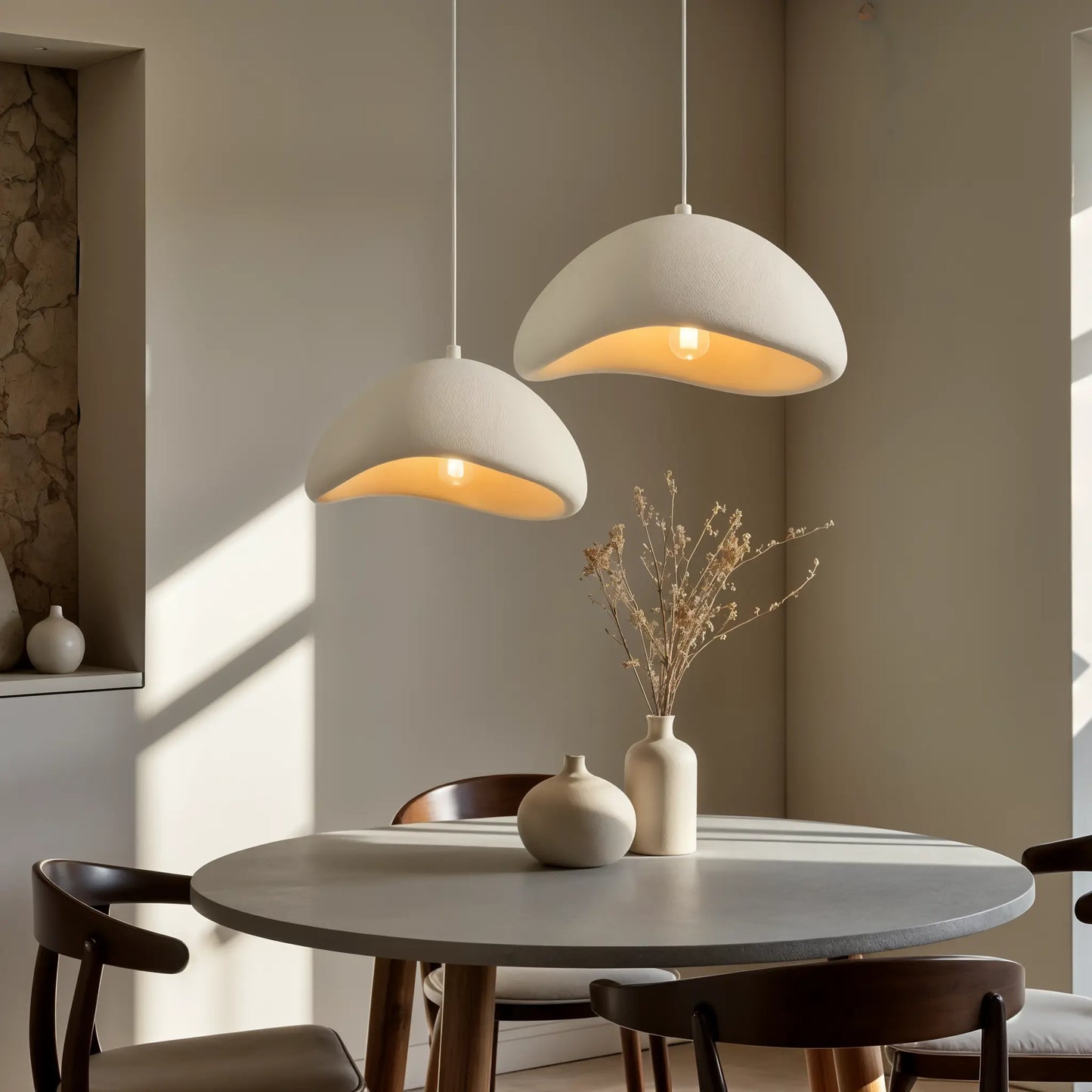 Pendelleuchte | Wabi Sabi & Japandi | Warmweißes Licht | Wohnzimmer & Esszimmer