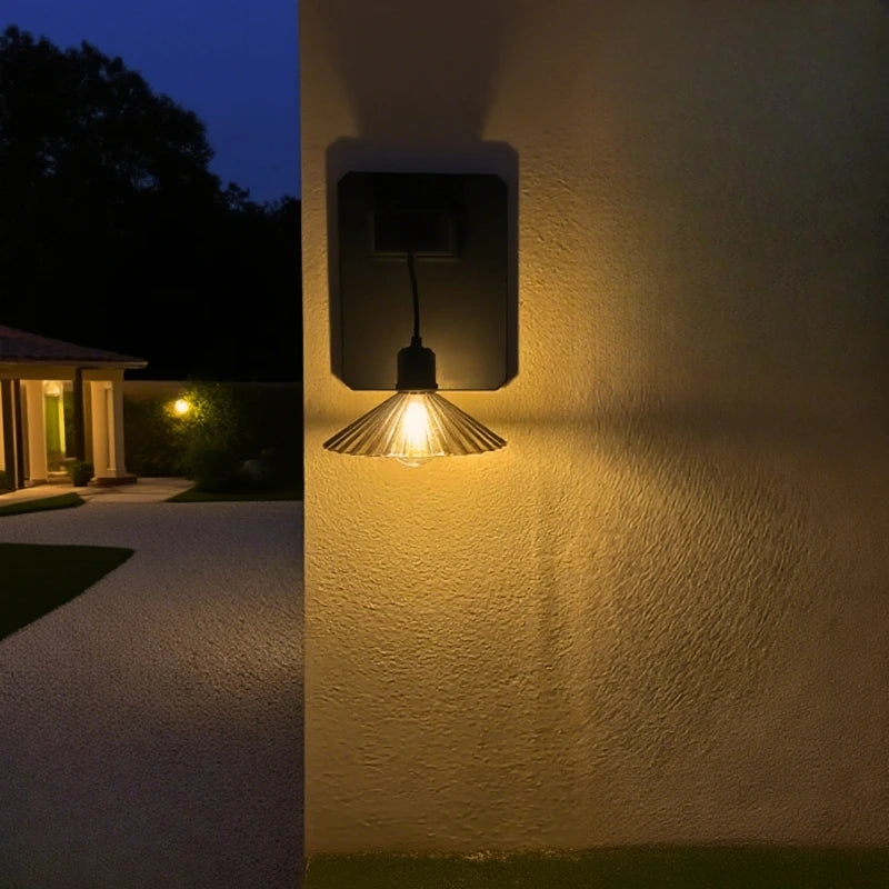 Solar-Wandleuchte Hängeschirm | LED Warmweiß | IP44 | Außen