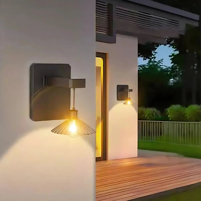Solar-Wandleuchte Hängeschirm | LED Warmweiß | IP44 | Außen