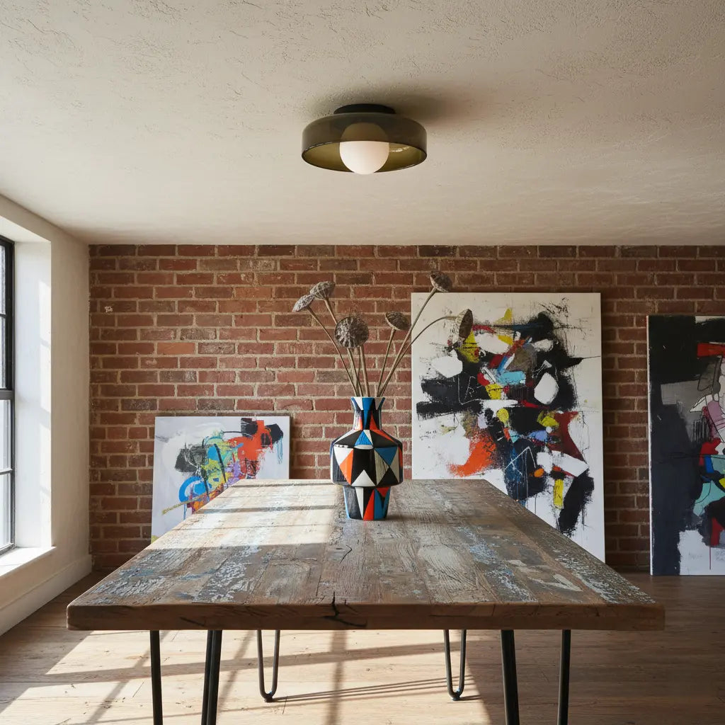 Retro Decken- & Wandleuchte | Buntes Glas | Wohnzimmer & Eingangsbereich