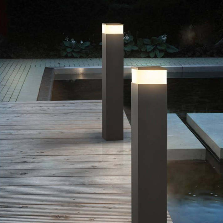 Solar-Pollerleuchte Rechteckig | LED Warmweiß | IP65 | Garten & Wege