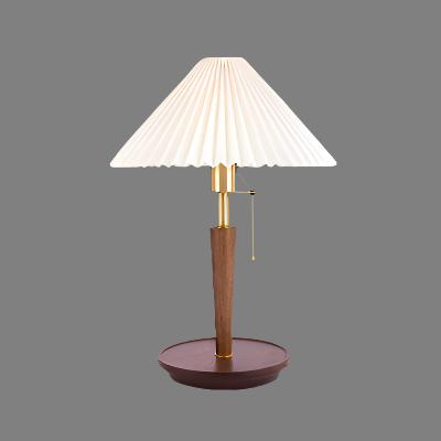 Tischlampe Holz Stoffschirm | E27 | Klassisch | Warmes Licht