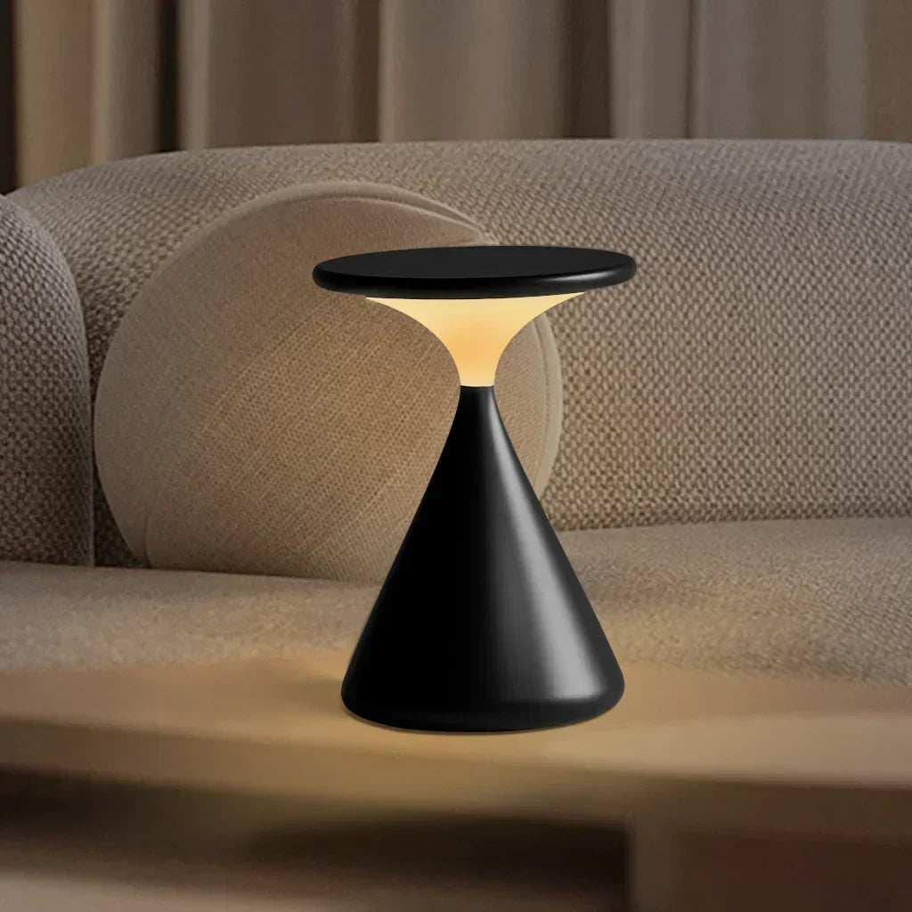 Kabellose Tischlampe | Hourglass-Design | USB-LED | Warmweißes Licht