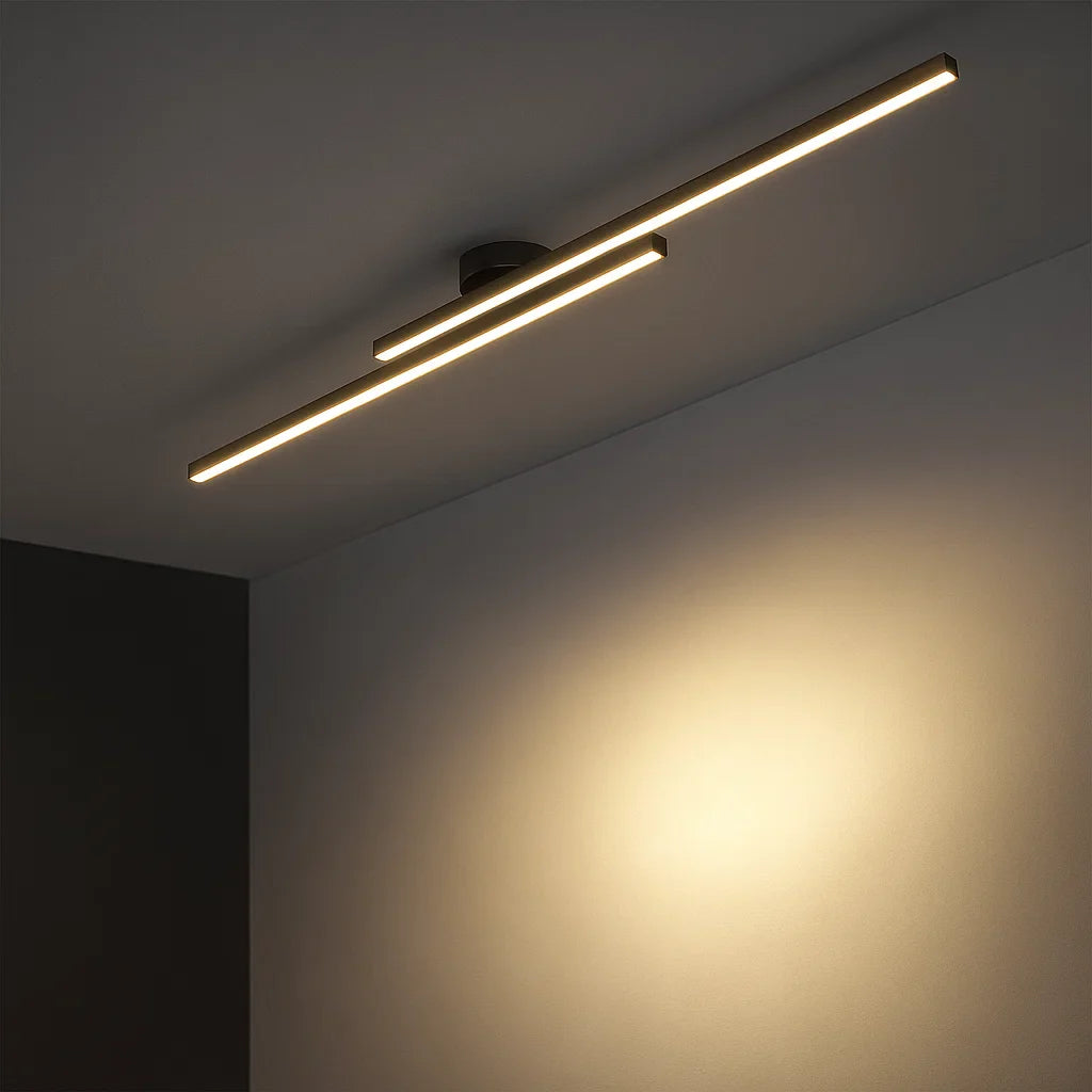 LED-Deckenlampe | Flach Aluminium | Wohnzimmer & Flur | Modernes Design