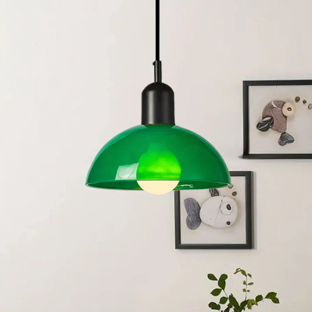 Glas-Pendelleuchte | Farbiger Bol | LED-Licht | Modern & Dekorativ