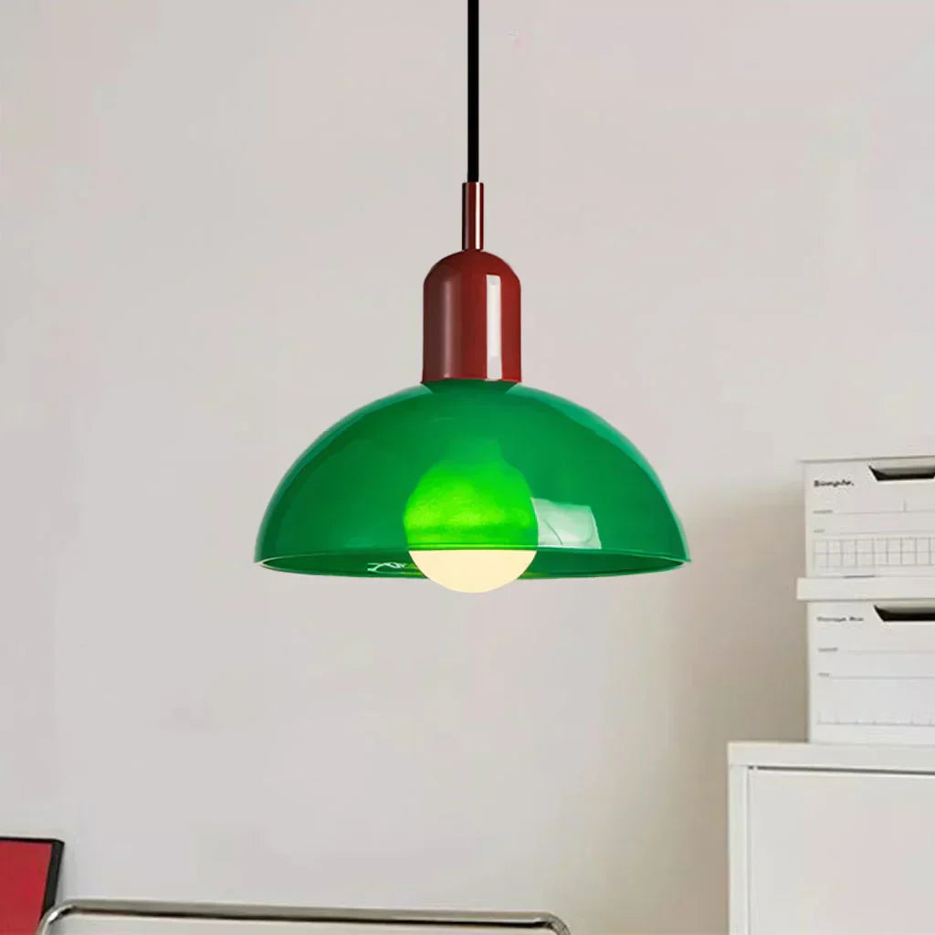 Glas-Pendelleuchte | Farbiger Bol | LED-Licht | Modern & Dekorativ