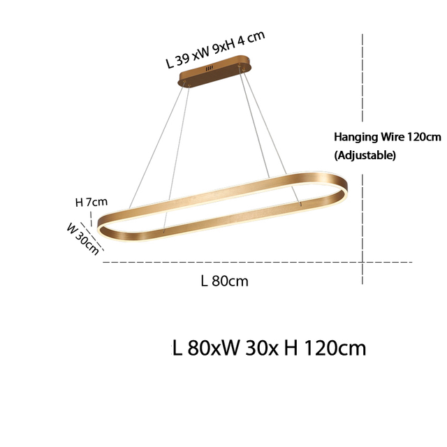 Küchen-Luster | Roségold Finish | LED-Licht | Modern & Elegant