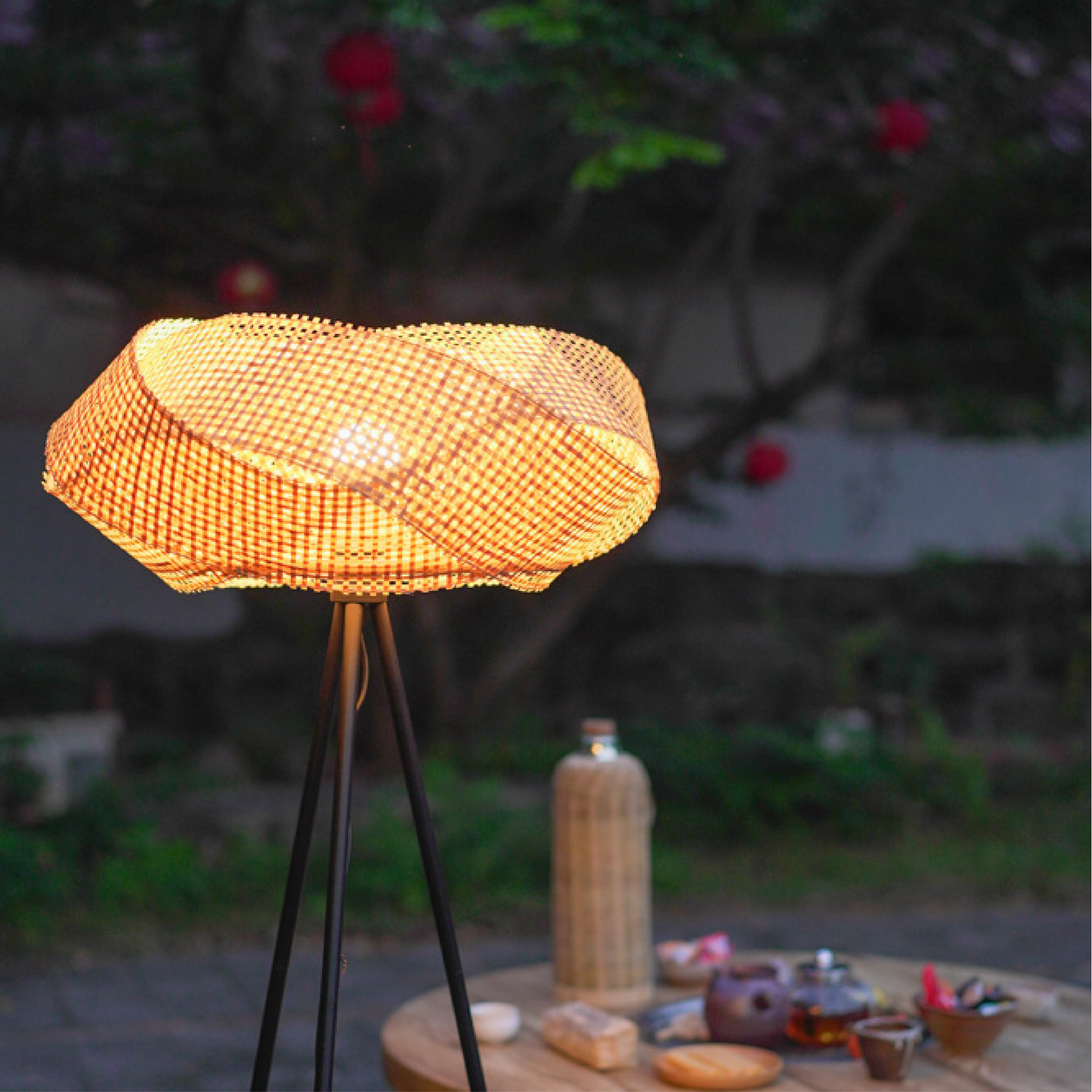 Stehlampe Bambus Minimalistisch | E27 | Warmweiß | Japandi