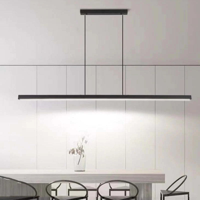 LED-Pendelleuchte | Linear & Modern | Schwarz/Braun | Esszimmer & Wohnzimmer