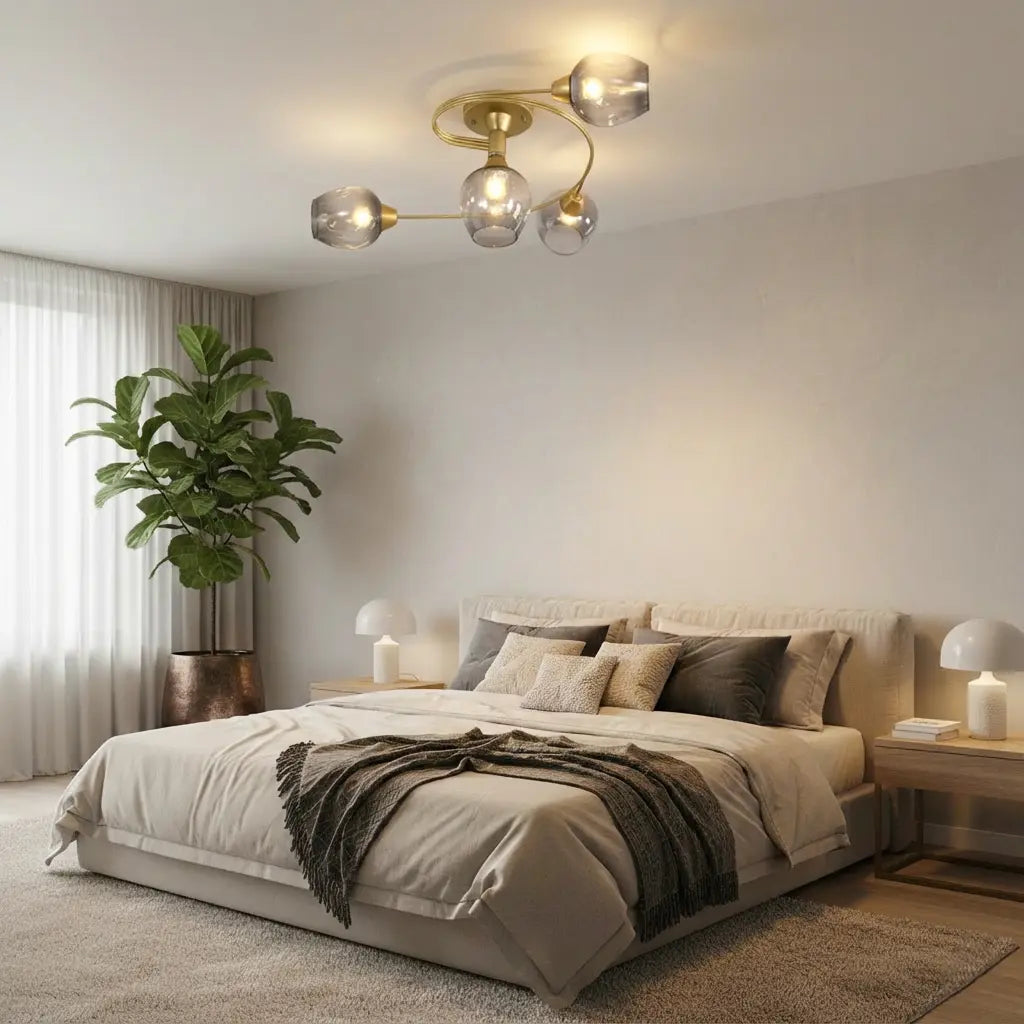 LED-Deckenleuchte | Glas & Metall | Schwarz oder Gold | Wohnzimmer & Esszimmer