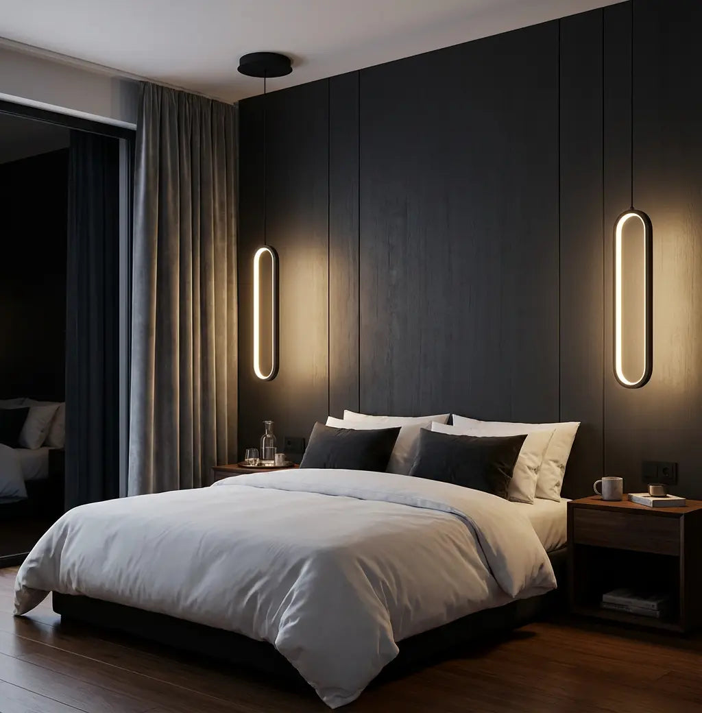 Pendelleuchte | Schwarz & Gold | Modern & Höhenverstellbar | Wohnzimmer & Schlafzimmer