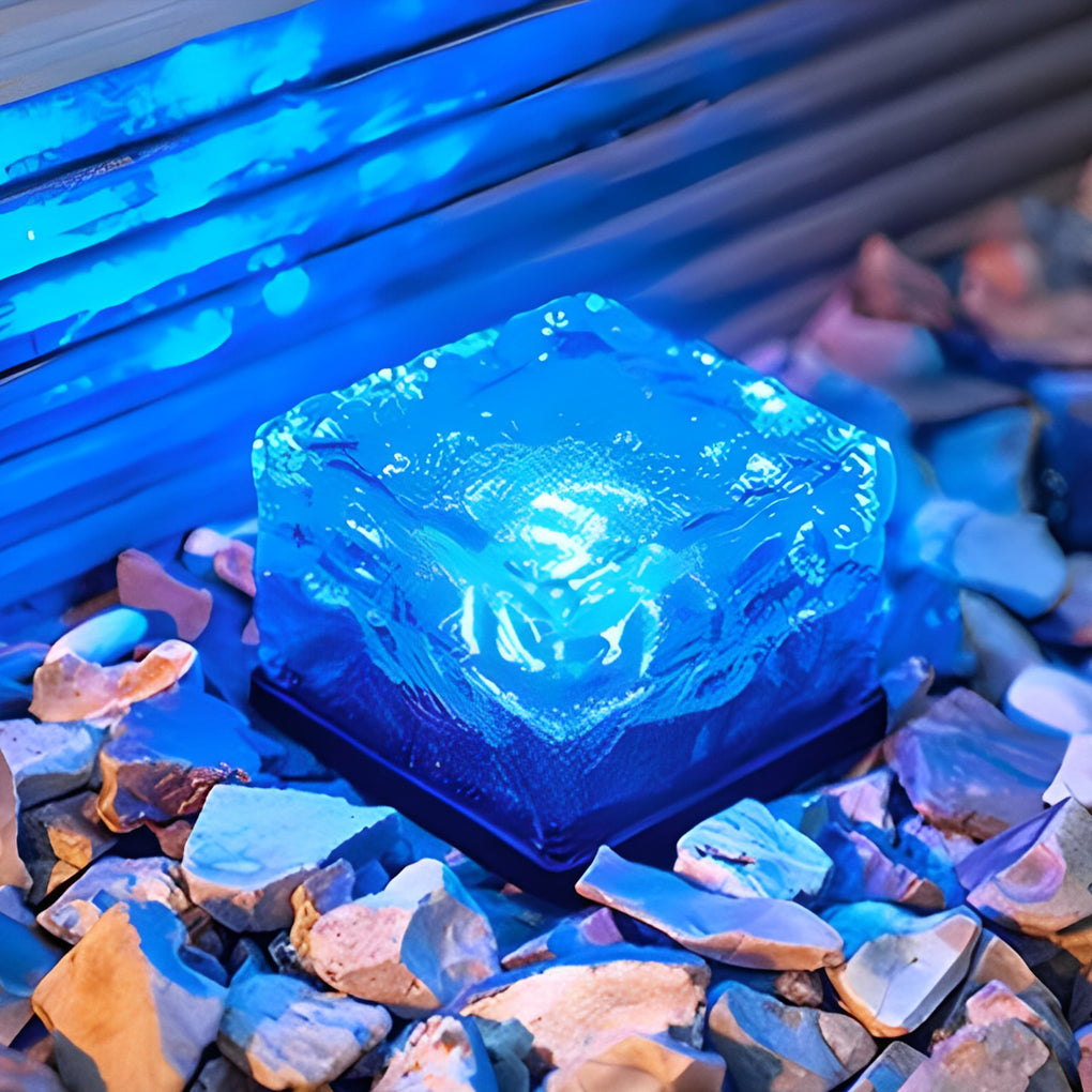 Solar-Stufenleuchte Kristalloptik | LED 4 Farben | IP65 | Außenleuchte