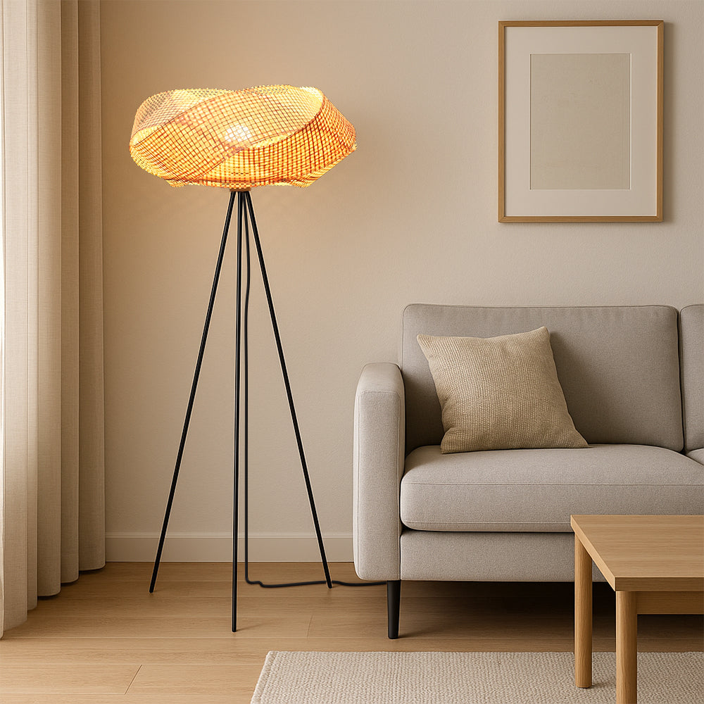 Stehlampe Bambus Minimalistisch | E27 | Warmweiß | Japandi