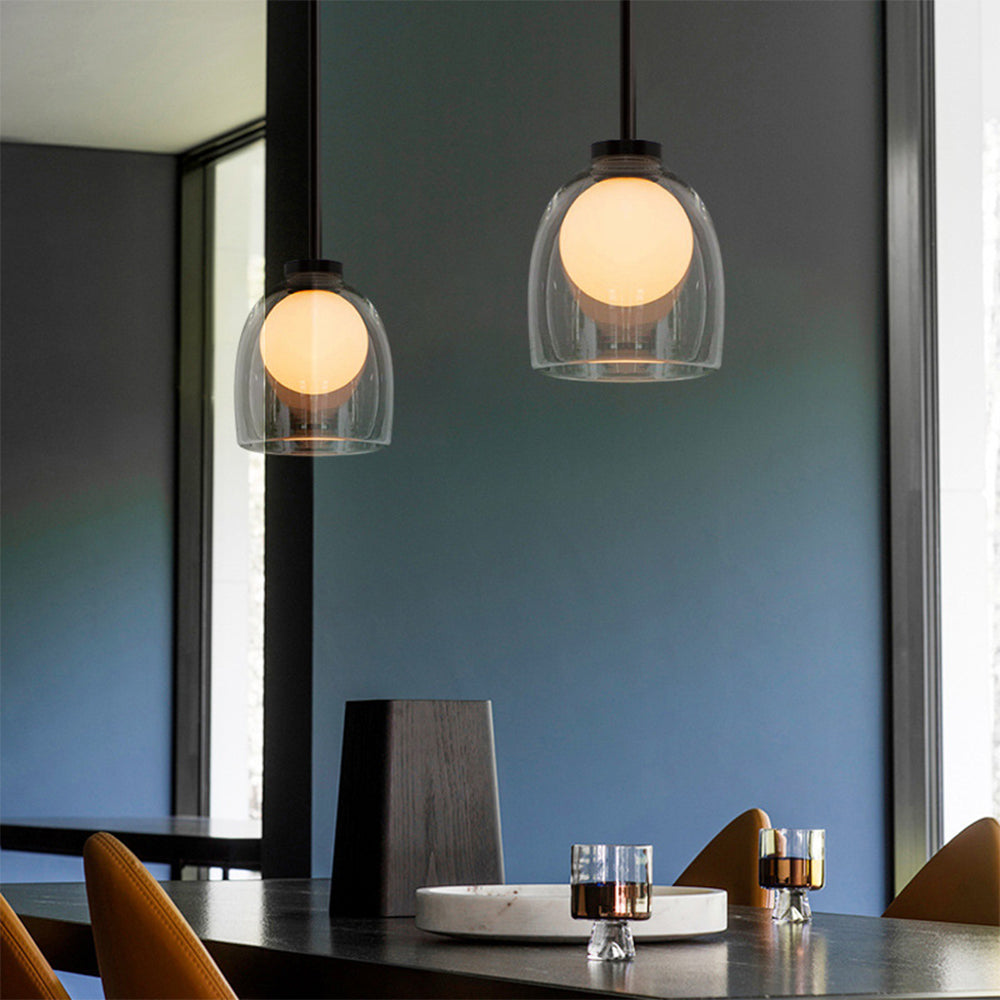 Glas-Pendelleuchte | Klarglas oder Rauchglas | G9 LED | Modernes Design