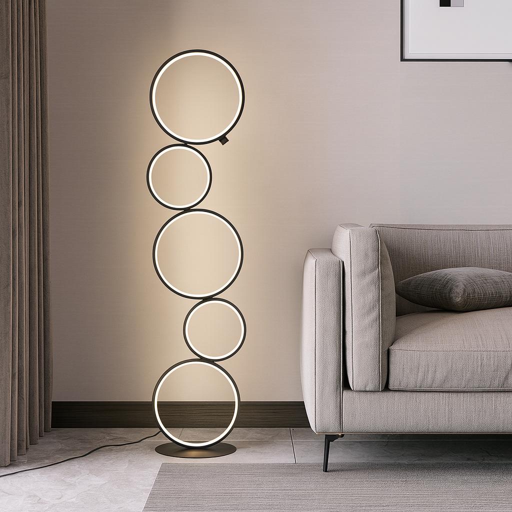 Stehlampe LED Ringe | Modern | 3000K Warmweiß | Minimalistisch