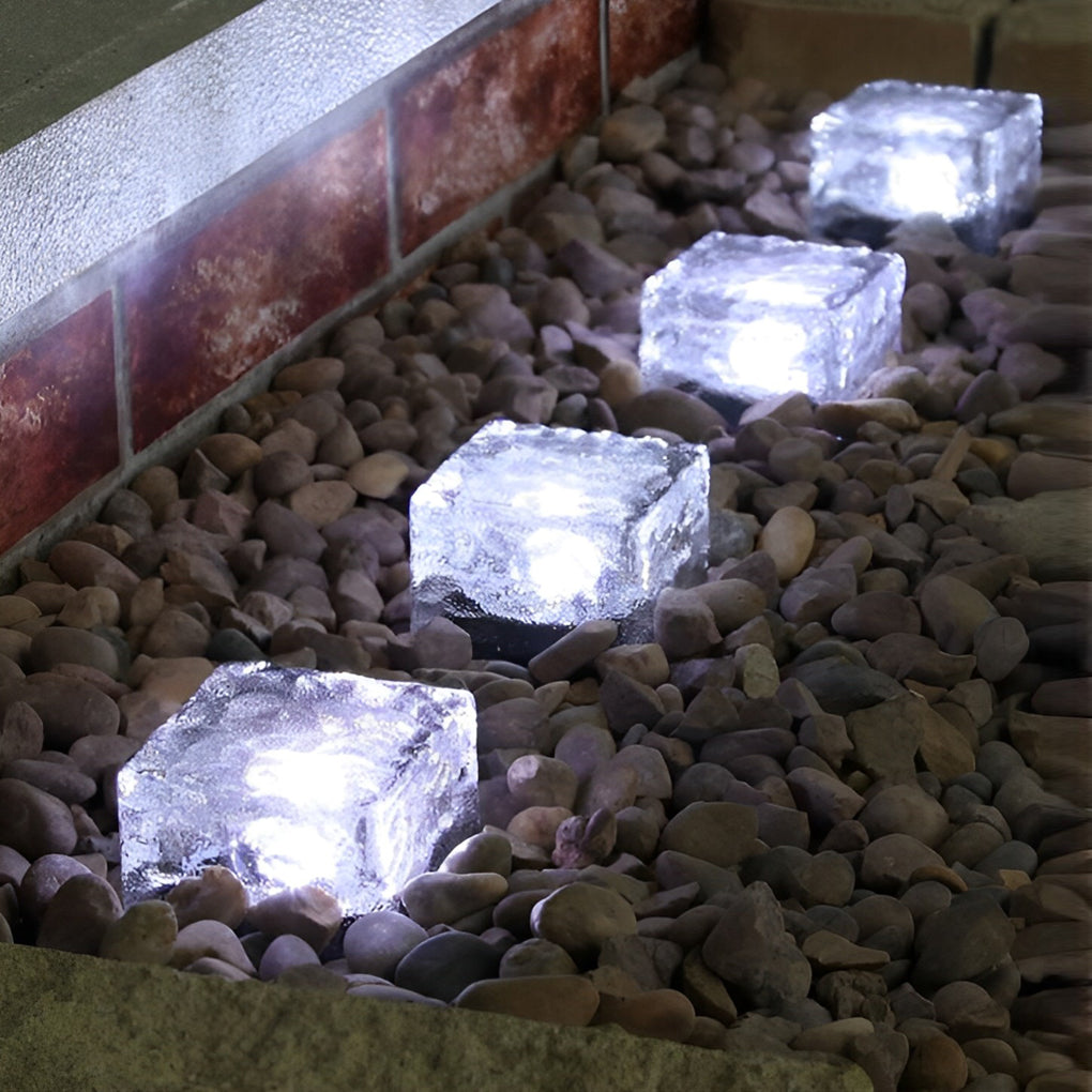 Solar-Stufenleuchte Kristalloptik | LED 4 Farben | IP65 | Außenleuchte