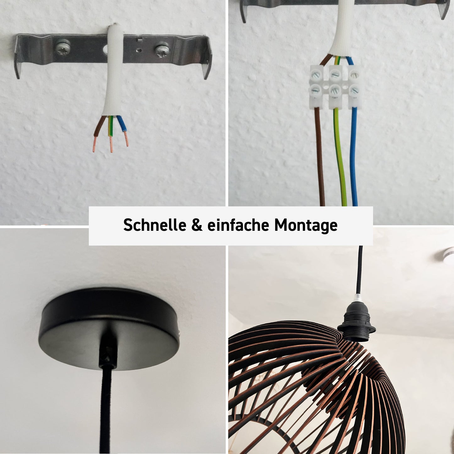 Pendelleuchte | Holzoptik | Warmweißes Licht | Wohnzimmer & Esszimmer