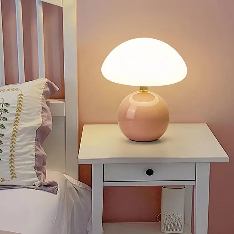 LED-Tischlampe Rund | Keramik | 3 Lichtfarben | Modern