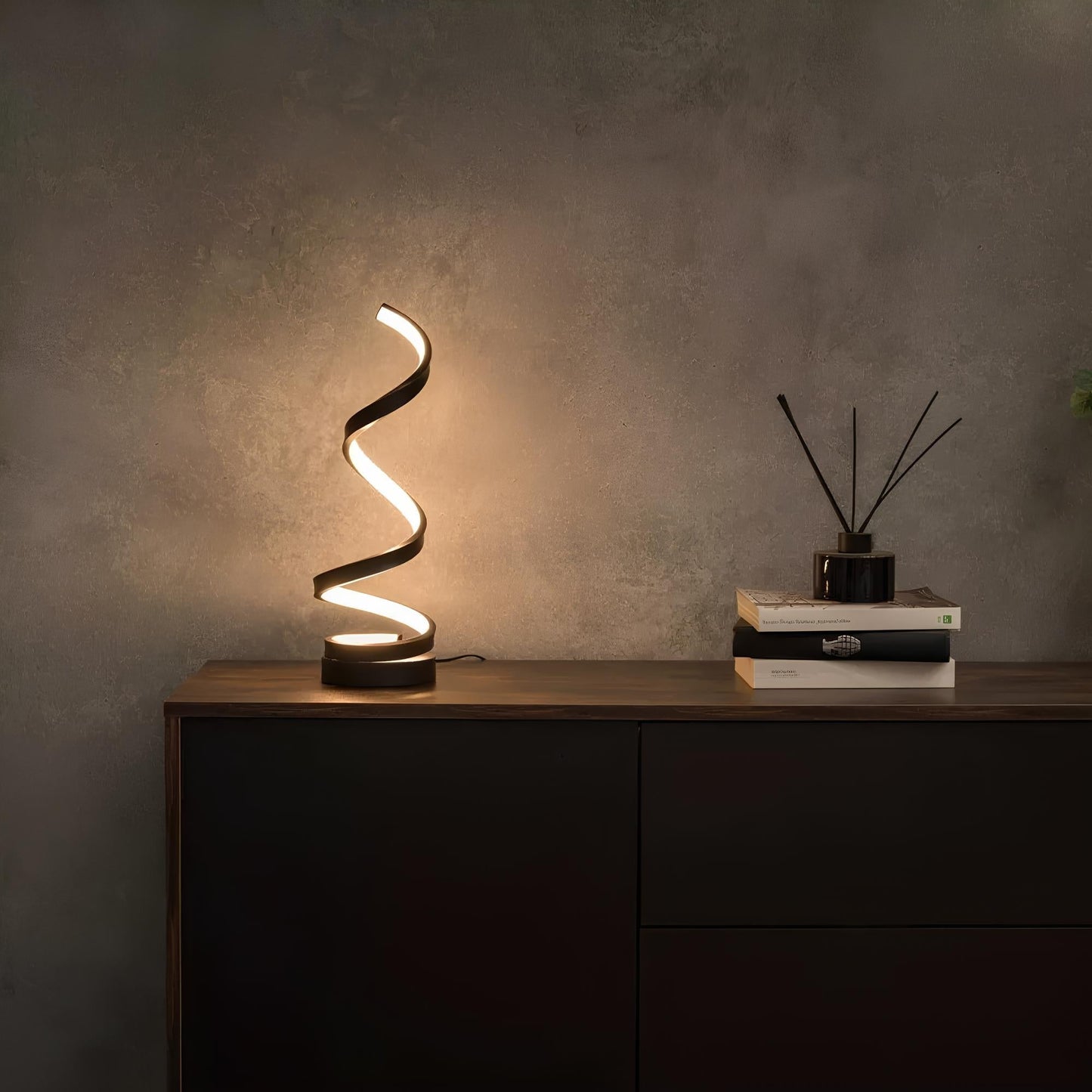 LED‑Tischlampe | Spiralen‑Design | Modernes Ambientelicht