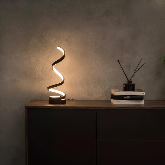 LED‑Tischlampe | Spiralen‑Design | Modernes Ambientelicht