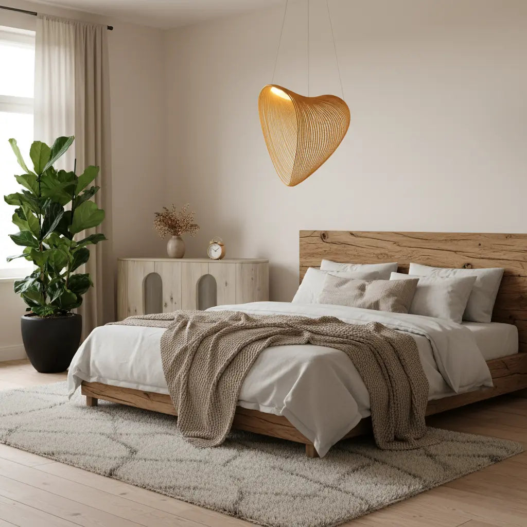 Pendelleuchte | Holz-Design | Warmweißes & Dimmbares Licht | Wohnzimmer & Esszimmer