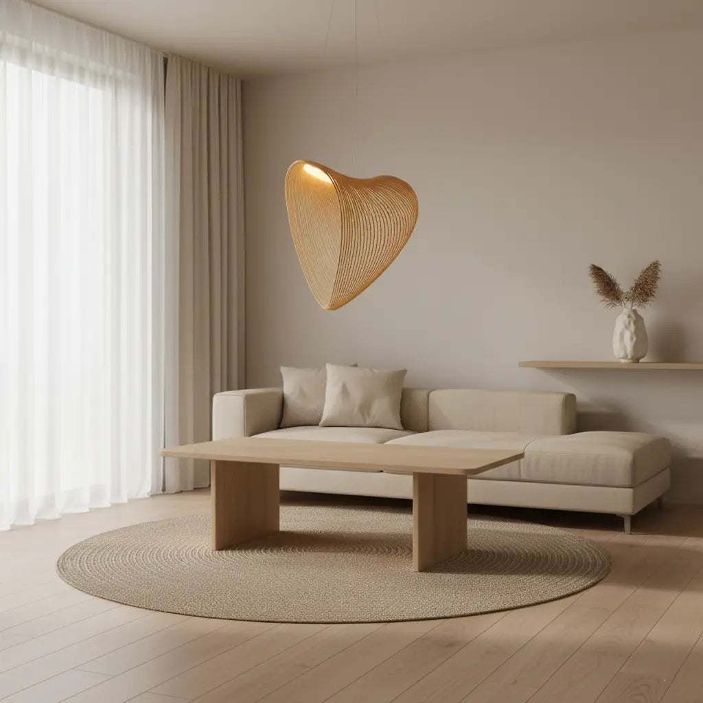 Pendelleuchte | Holz-Design | Warmweißes & Dimmbares Licht | Wohnzimmer & Esszimmer