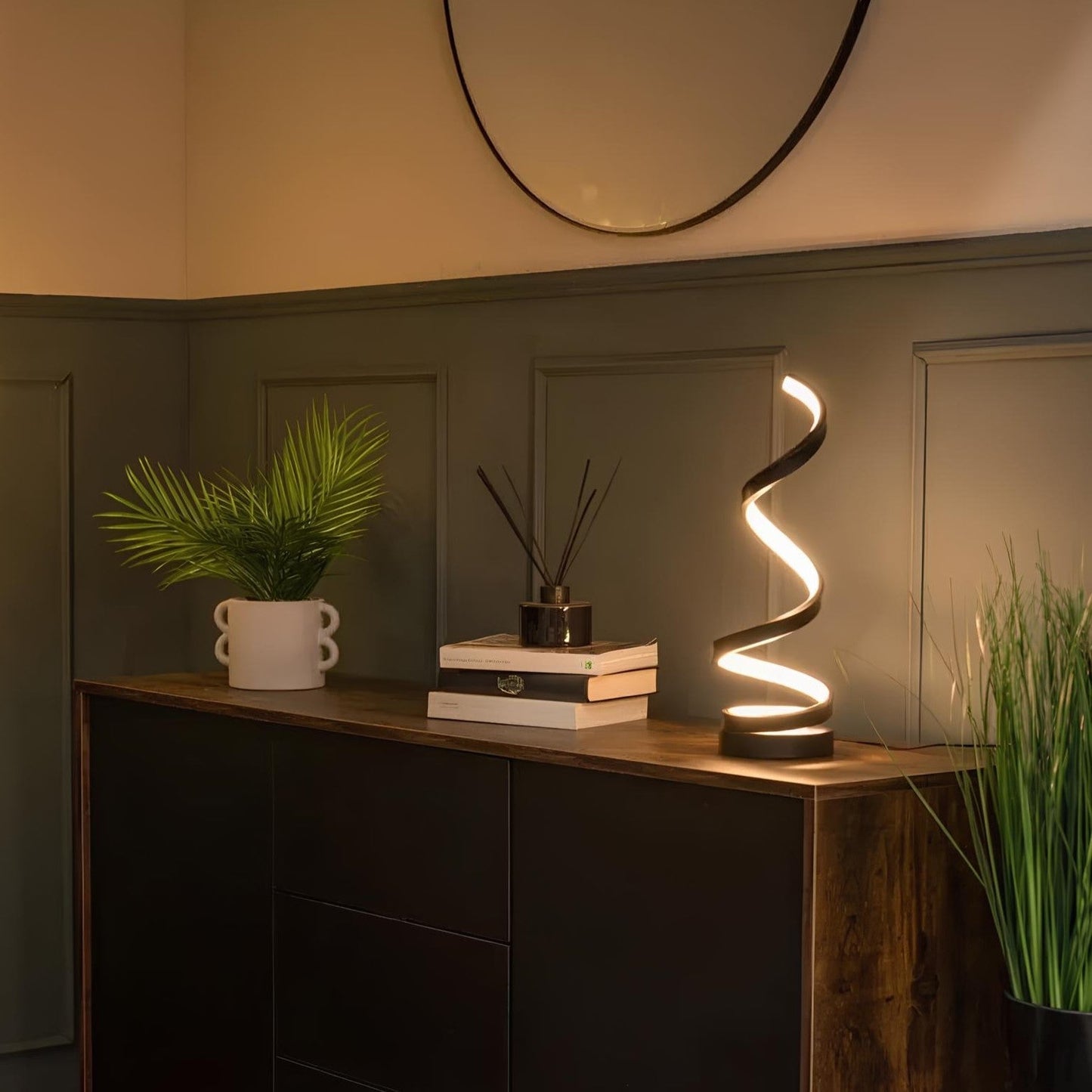 LED‑Tischlampe | Spiralen‑Design | Modernes Ambientelicht