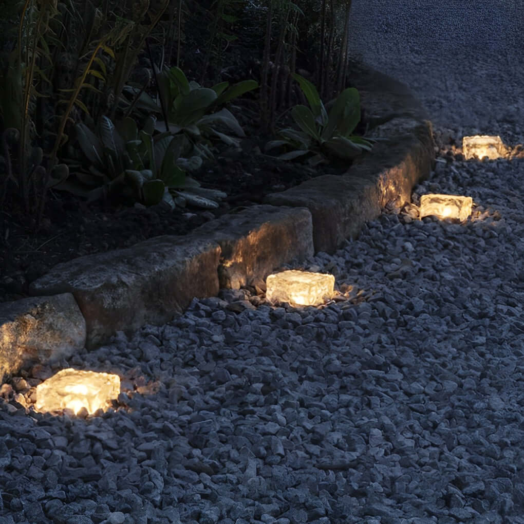 Solar-Stufenleuchte Kristalloptik | LED 4 Farben | IP65 | Außenleuchte