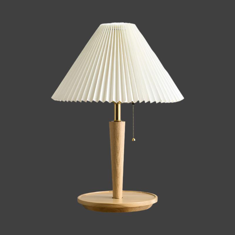 Tischlampe Holz Stoffschirm | E27 | Klassisch | Warmes Licht