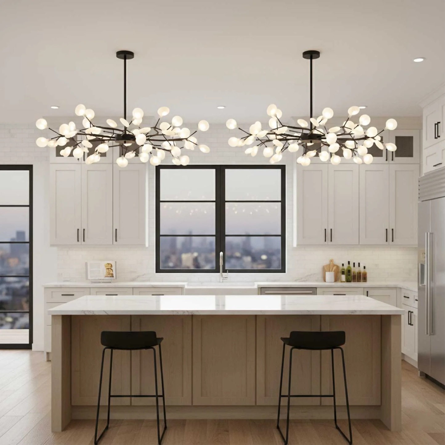 Skulpturale Firefly LED-Kronleuchter | Moderne Statement-Deckenleuchte