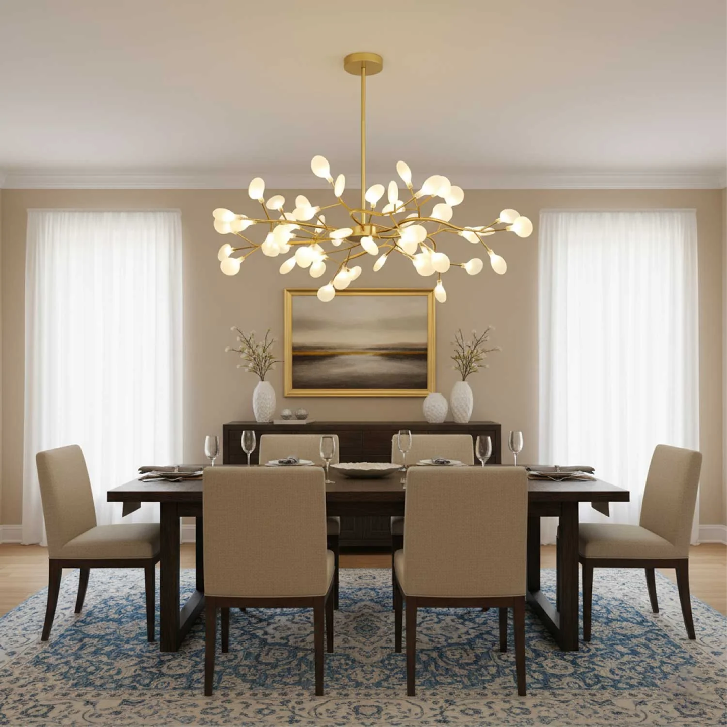 Skulpturale Firefly LED-Kronleuchter | Moderne Statement-Deckenleuchte