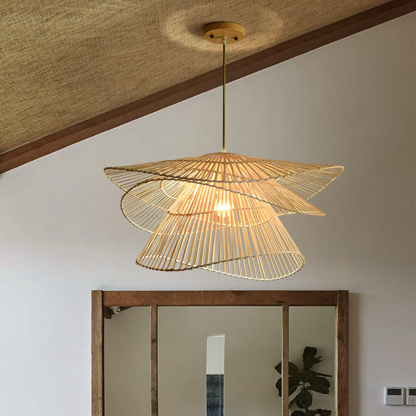 Pendelleuchte Rattan Natur | E27 | Warmweiß | Boho