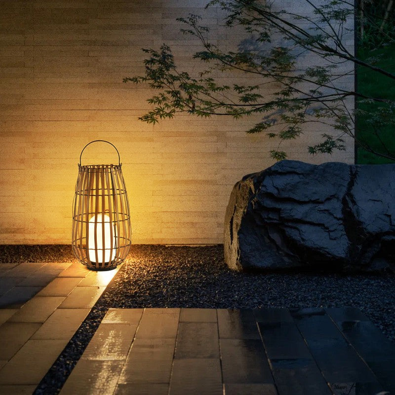 Solar-Laterne Rattan Optik | E27 | Garten & Terrasse | LED