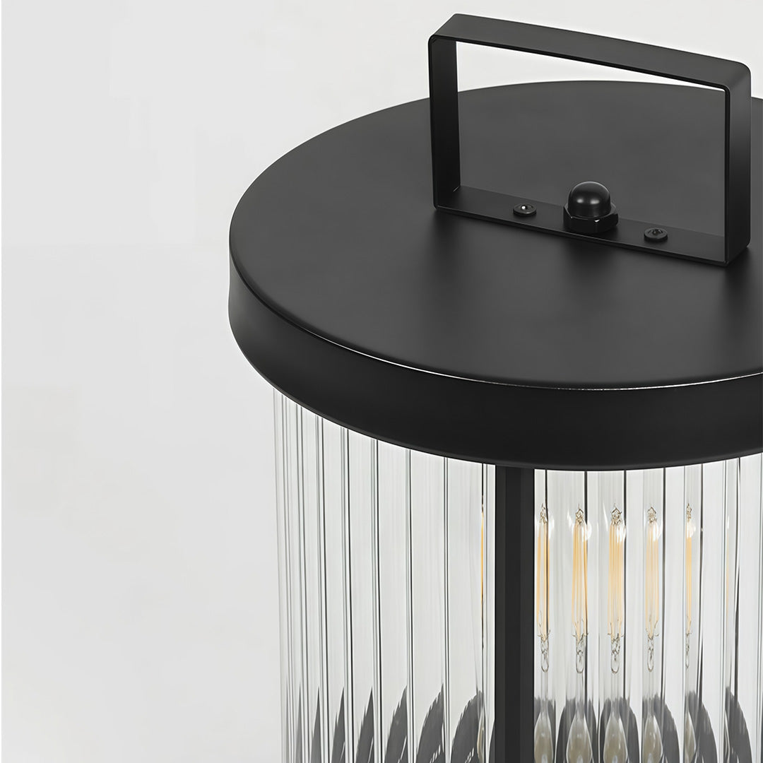 Solar-Laterne Außen | Glas & Edelstahl | LED | IP54 | Tragbare Gartenleuchte