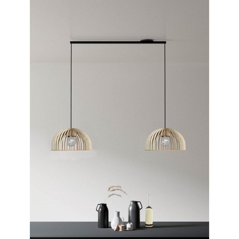 LED‑Pendelleuchte Duo | Holz & Flexible Lightswing‑Schiene | Esszimmer & Wohnzimmer