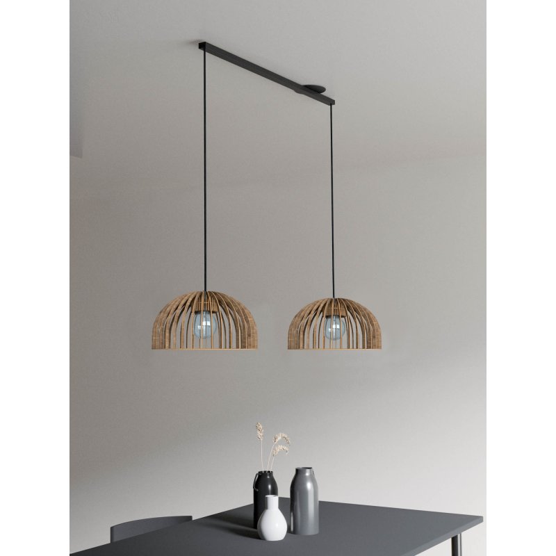 LED‑Pendelleuchte Duo | Holz & Flexible Lightswing‑Schiene | Esszimmer & Wohnzimmer