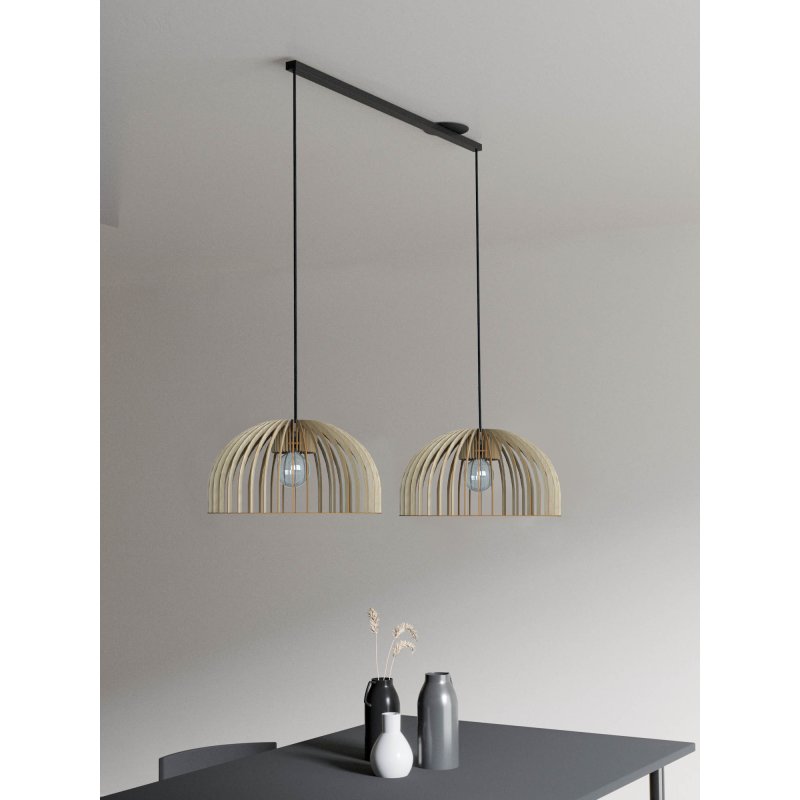 LED‑Pendelleuchte Duo | Holz & Flexible Lightswing‑Schiene | Esszimmer & Wohnzimmer
