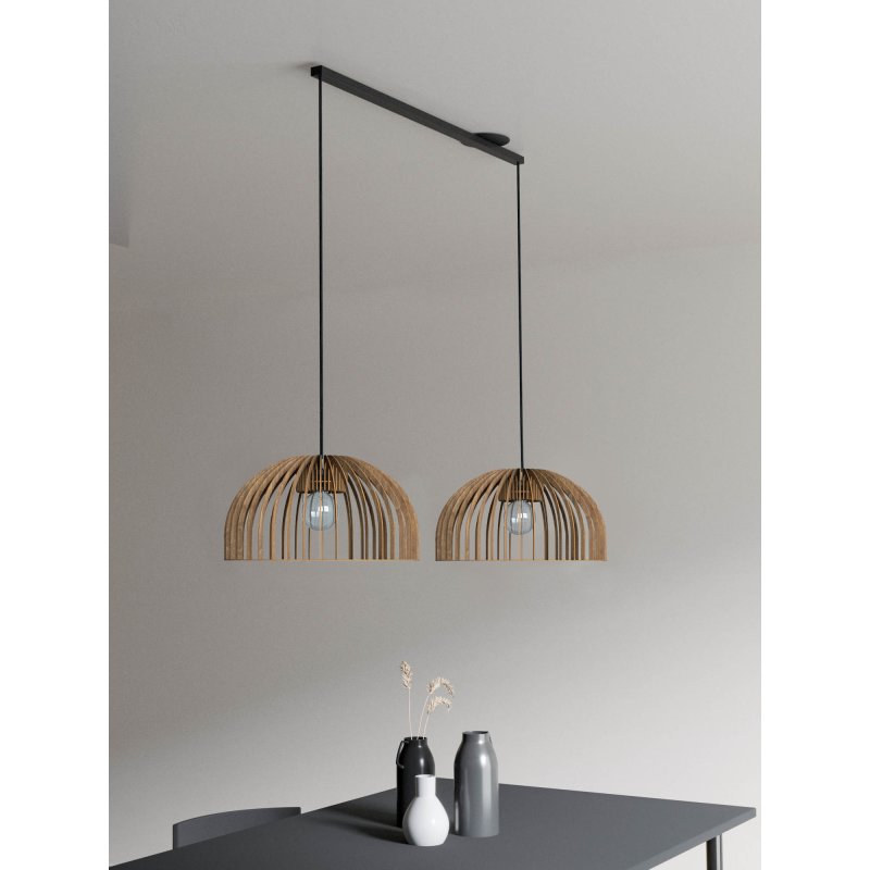 LED‑Pendelleuchte Duo | Holz & Flexible Lightswing‑Schiene | Esszimmer & Wohnzimmer