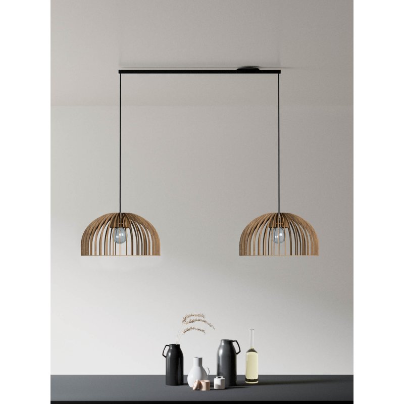 LED‑Pendelleuchte Duo | Holz & Flexible Lightswing‑Schiene | Esszimmer & Wohnzimmer