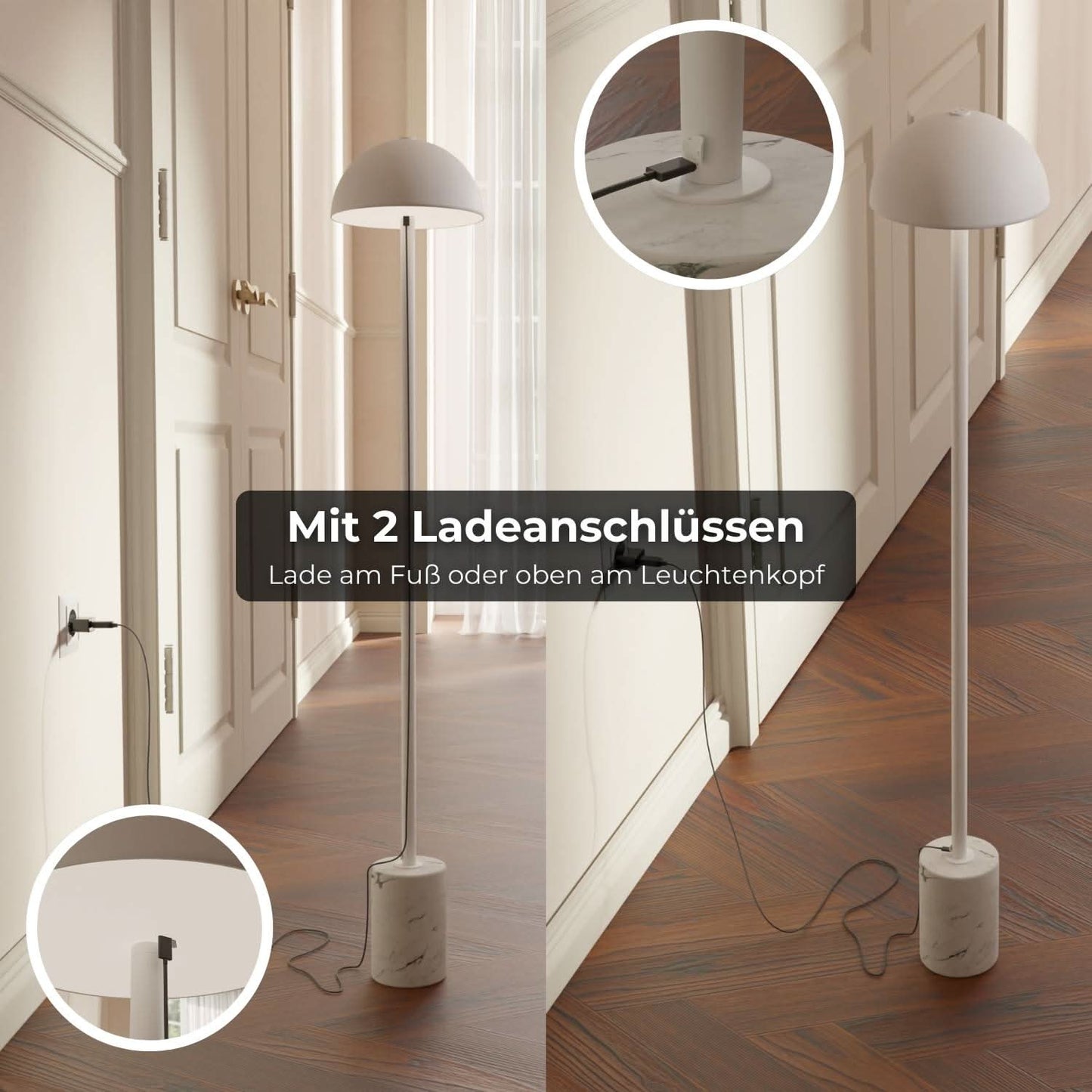 Akku-LED-Stehleuchte | Kabellos | Innen- & Außenbeleuchtung