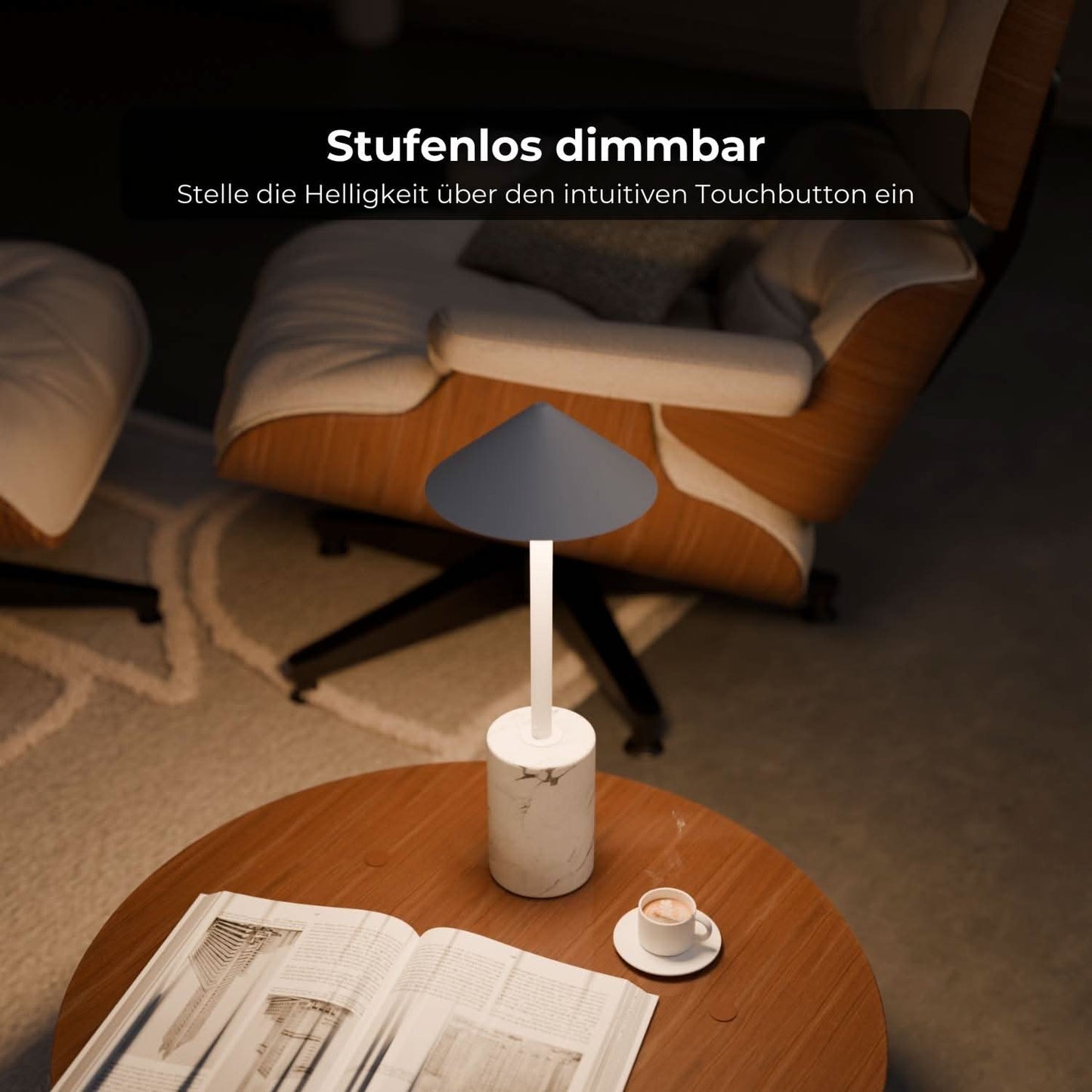 Akku-LED-Stehleuchte | Kabellos | Dimmbar | IP54 Schutz