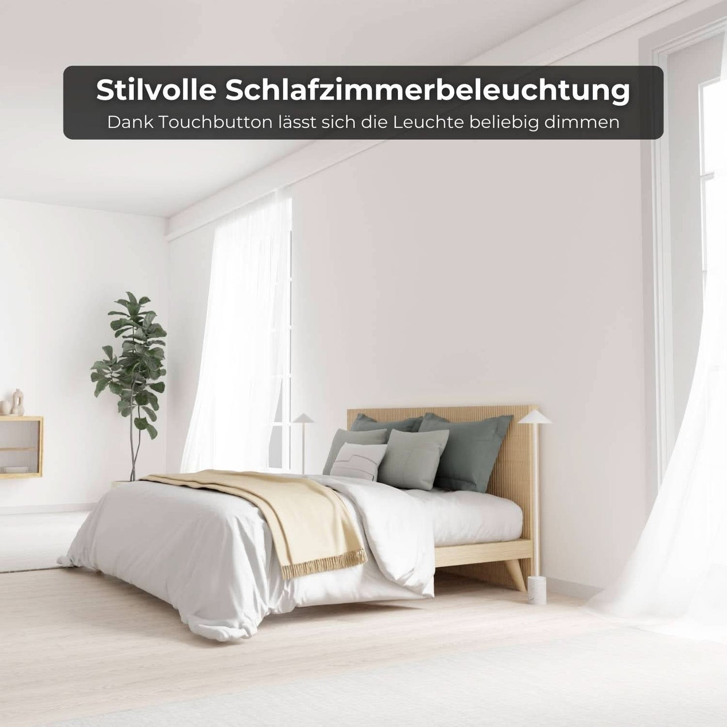 Akku-LED-Stehleuchte | Kabellos | Dimmbar | IP54 Schutz