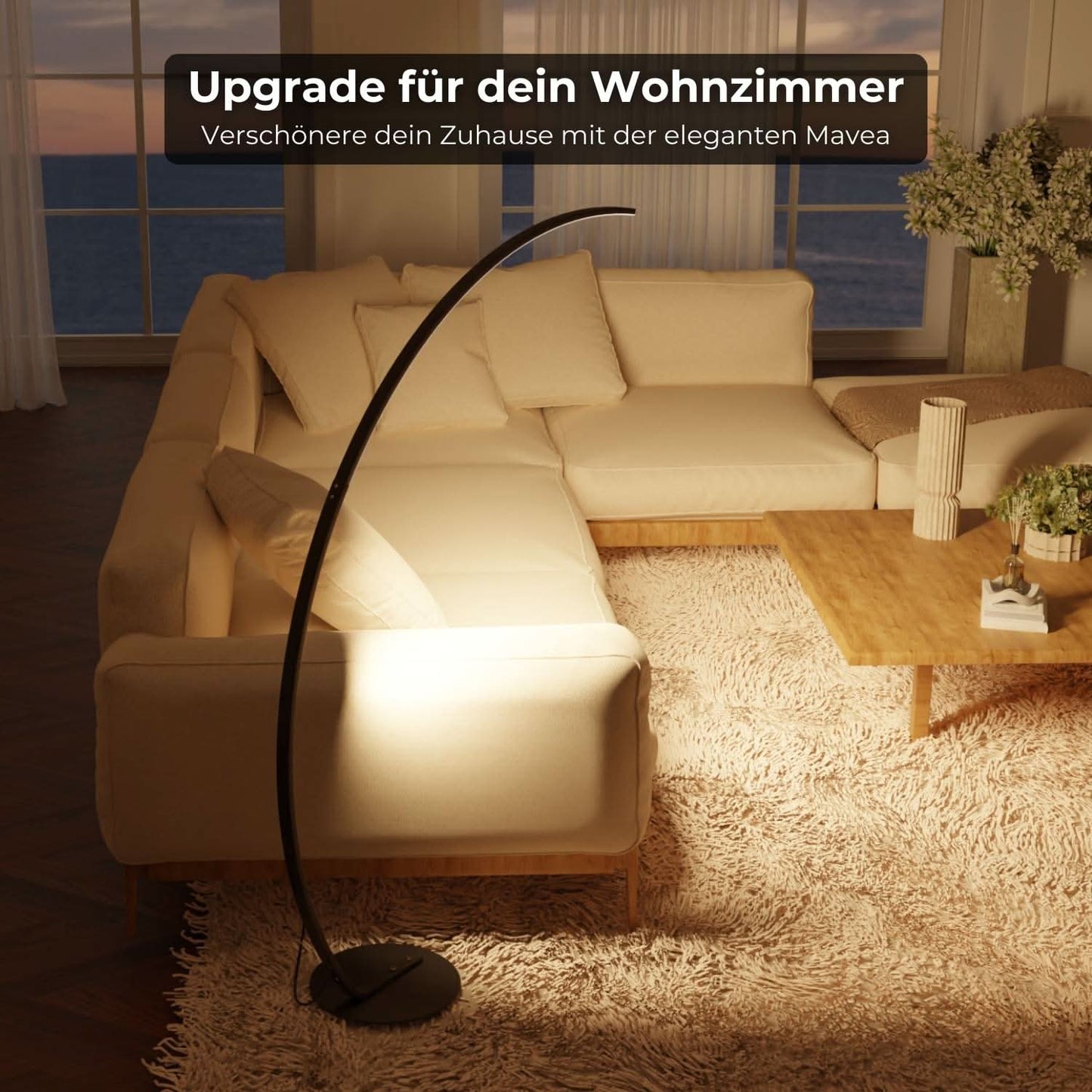LED-Stehleuchte | Dimmbar | Memory-Funktion | Designer-Innenbeleuchtung