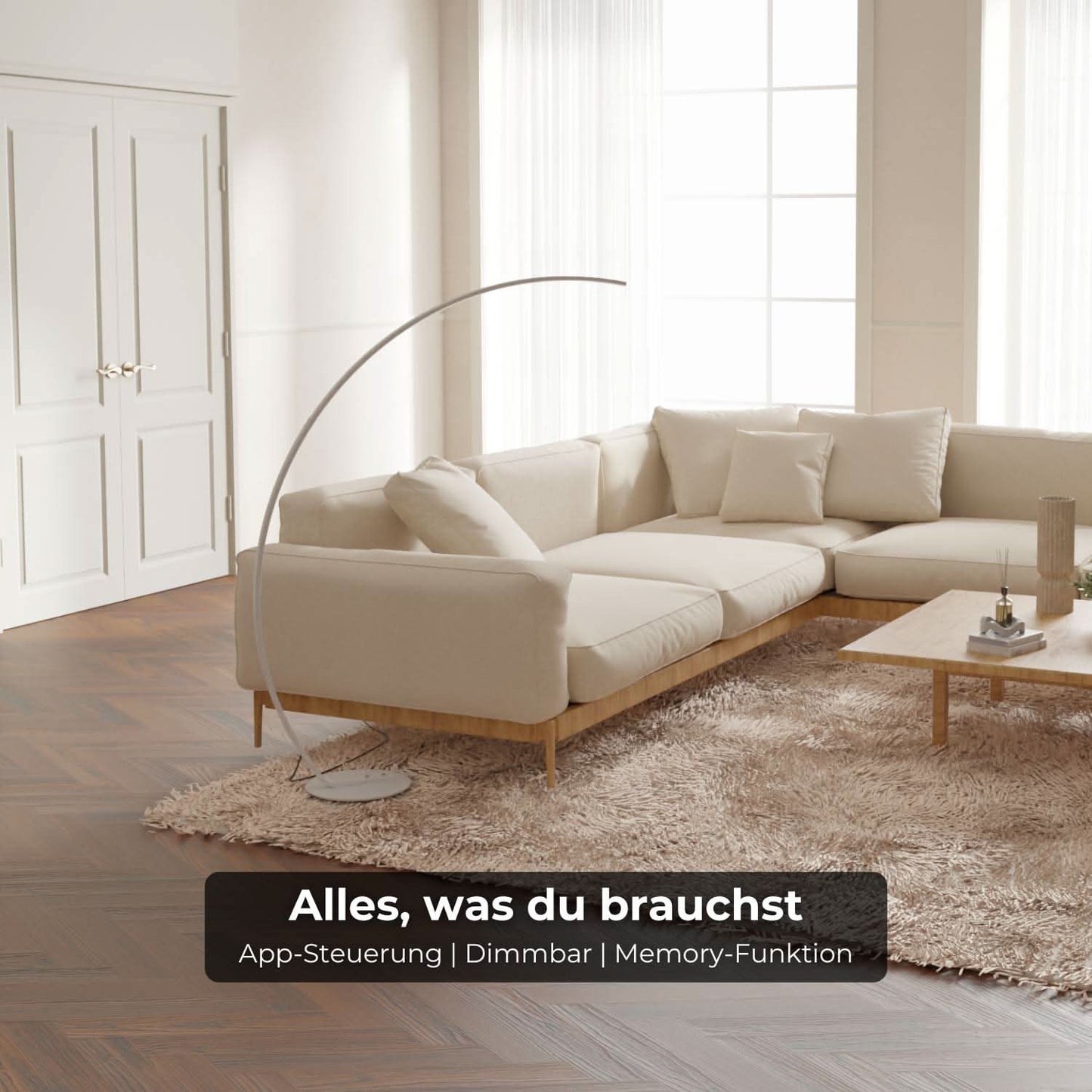 LED-Stehleuchte | Dimmbar | Memory-Funktion | Designer-Innenbeleuchtung
