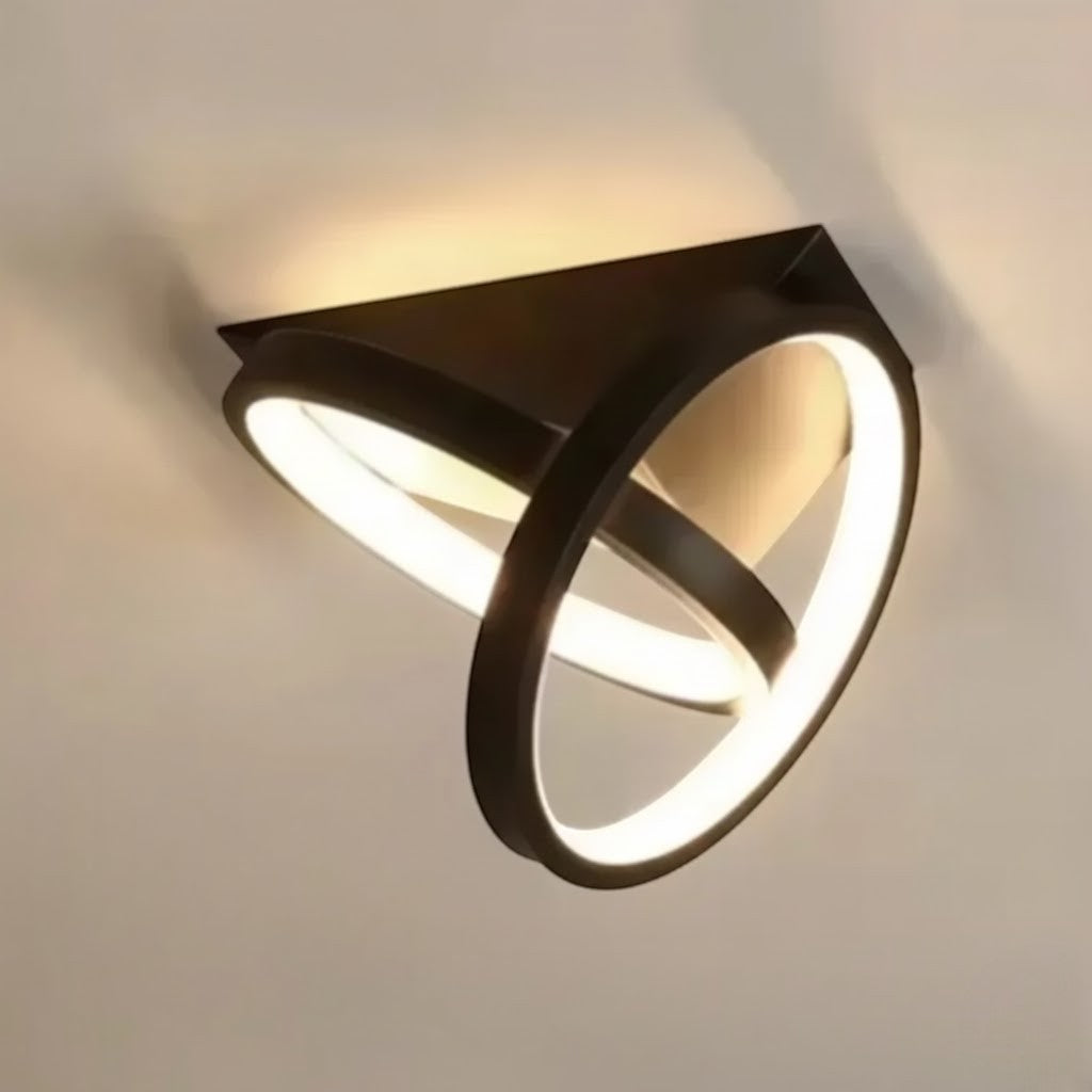 Moderne LED-Doppelring-Deckenleuchte | Flush-Mount Design | 3-Farben-Lichtwahl