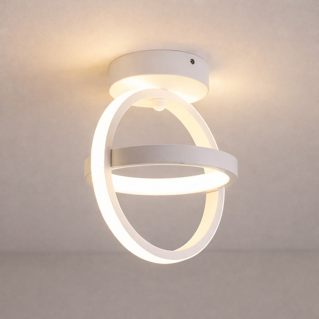Moderne LED-Doppelring-Deckenleuchte | Flush-Mount Design | 3-Farben-Lichtwahl