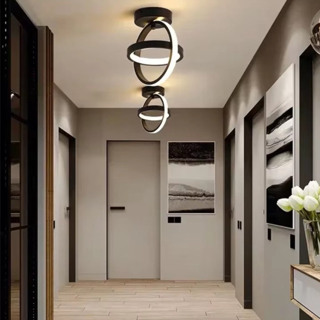 Moderne LED-Doppelring-Deckenleuchte | Flush-Mount Design | 3-Farben-Lichtwahl