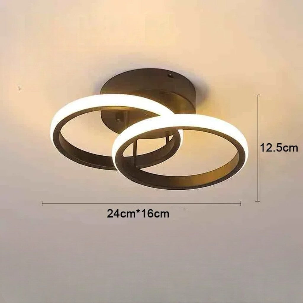 Moderne LED-Doppelring-Deckenleuchte | Flush-Mount Design | 3-Farben-Lichtwahl