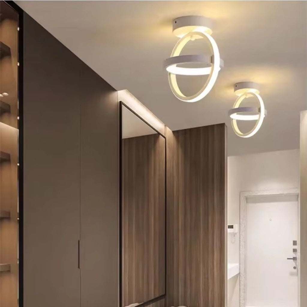 Moderne LED-Doppelring-Deckenleuchte | Flush-Mount Design | 3-Farben-Lichtwahl